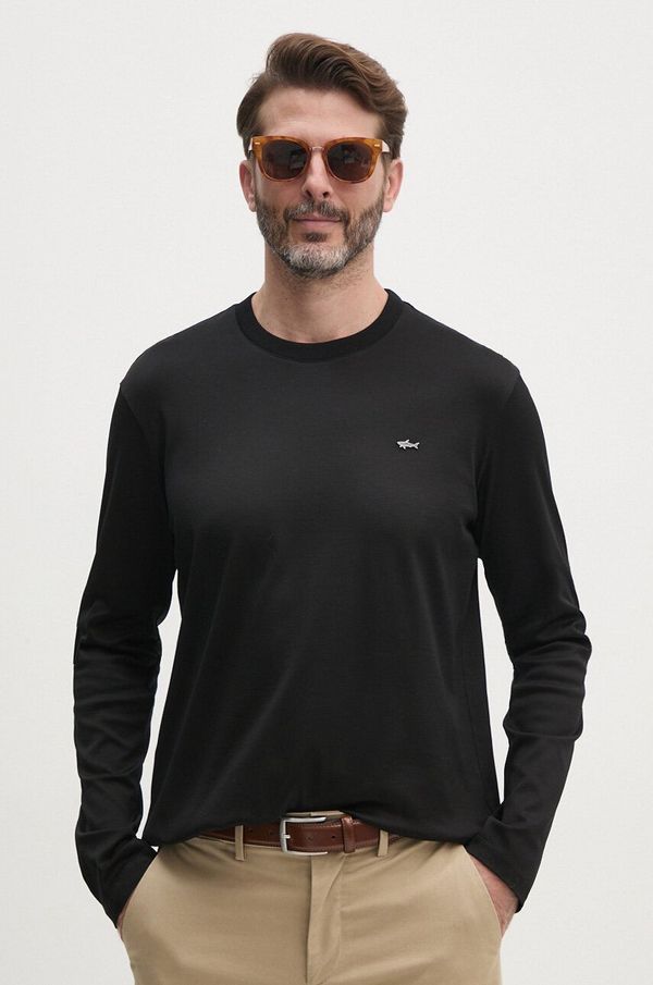 Paul&Shark Pamučna majica dugih rukava Paul&Shark boja: crna, bez uzorka, 14311635