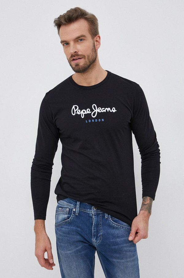 Pepe Jeans Pamučna majica dugih rukava Pepe Jeans Eggo Long boja: crna