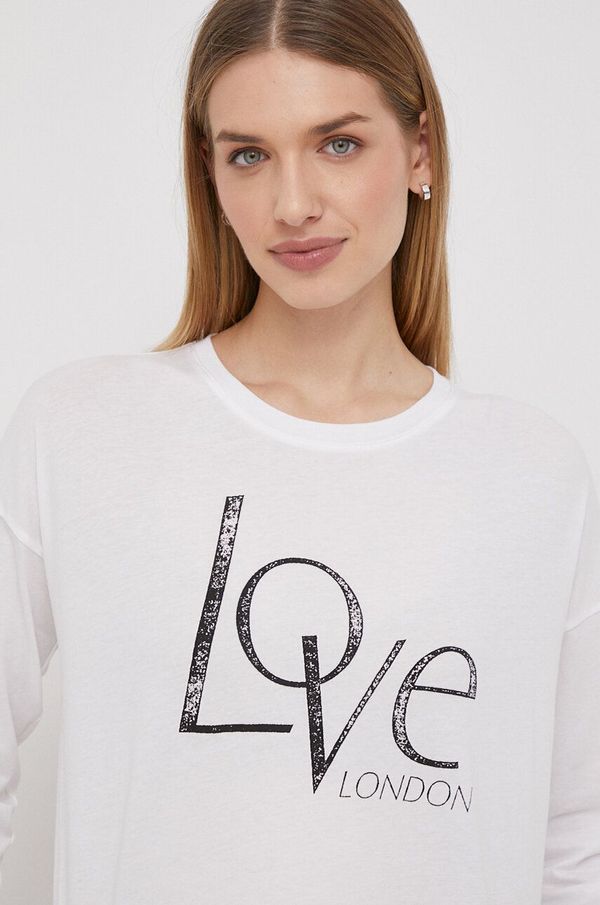 Pepe Jeans Pamučna majica dugih rukava Pepe Jeans HARLEN boja: bijela