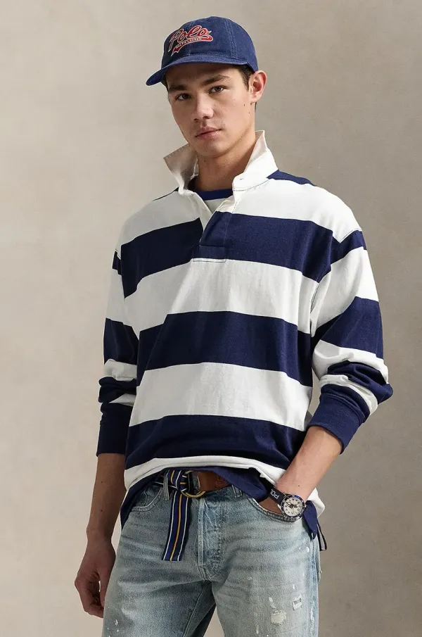 Polo Ralph Lauren Pamučna majica dugih rukava Polo Ralph Lauren boja: bijela, s uzorkom, 710965471