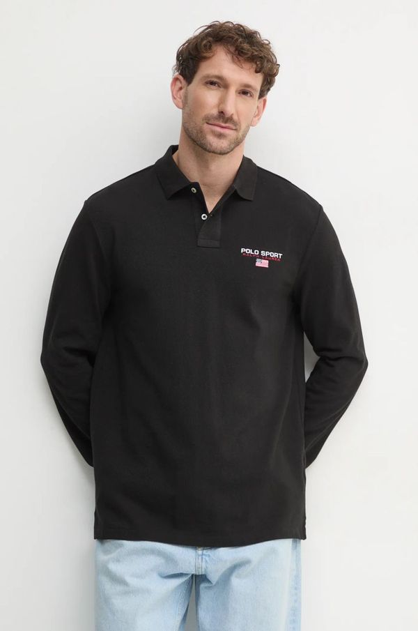 Polo Ralph Lauren Pamučna majica dugih rukava Polo Ralph Lauren boja: crna, bez uzorka, 710961618