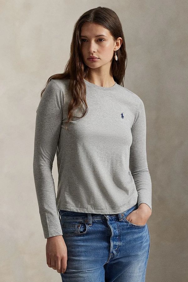 Ralph Lauren Pamučna majica dugih rukava Polo Ralph Lauren boja: siva, 211898699