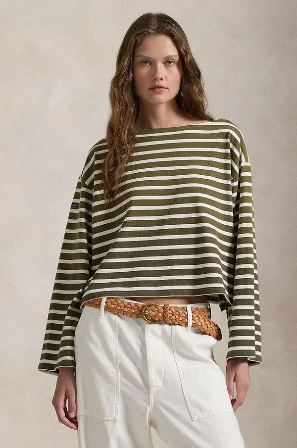 Polo Ralph Lauren Pamučna majica dugih rukava Polo Ralph Lauren boja: zelena, 211959103