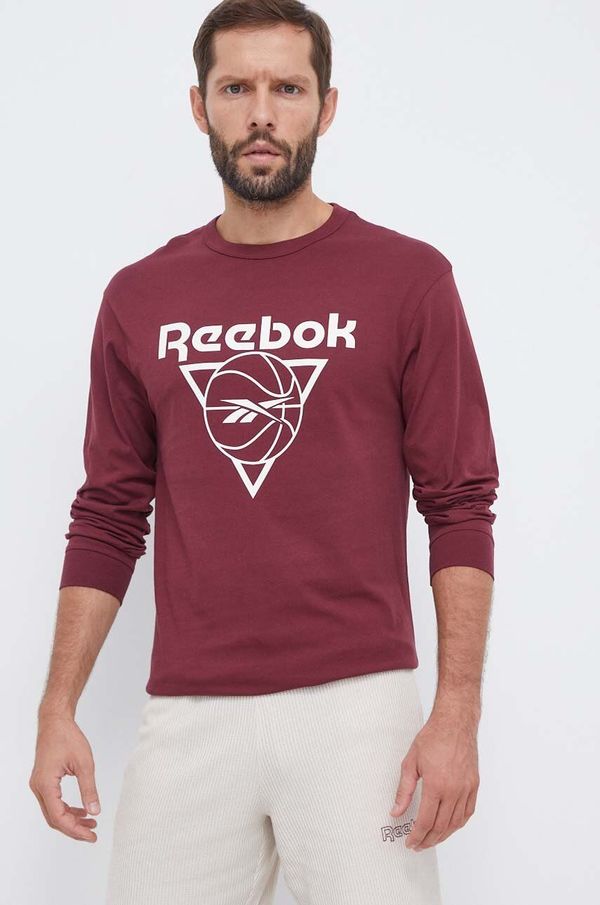 Reebok Classic Pamučna majica dugih rukava Reebok Classic Basketball boja: bordo, s tiskom