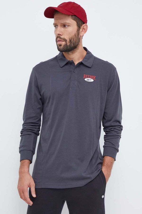 Reebok Classic Pamučna majica dugih rukava Reebok Classic boja: siva, s tiskom