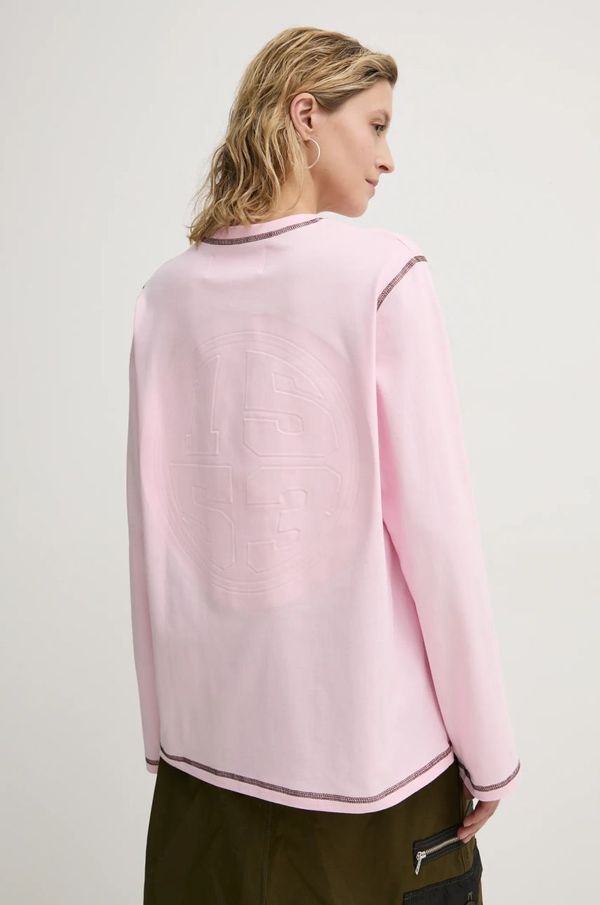 Resume Pamučna majica dugih rukava Résumé CamRS boja: ružičasta, 222301210