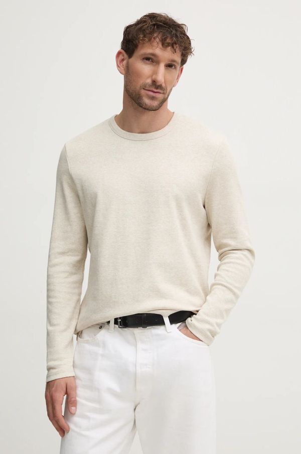 Samsoe Samsoe Pamučna majica dugih rukava Samsoe Samsoe boja: bež, bez uzorka, M24400005