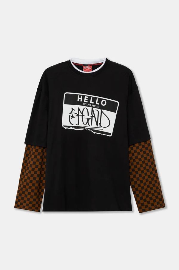 Sprayground Pamučna majica dugih rukava Sprayground boja: crna, s tiskom, SP408