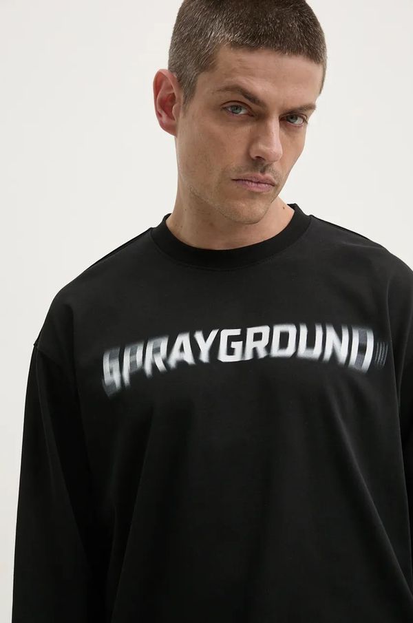 Sprayground Pamučna majica dugih rukava Sprayground boja: crna, s tiskom, SP624