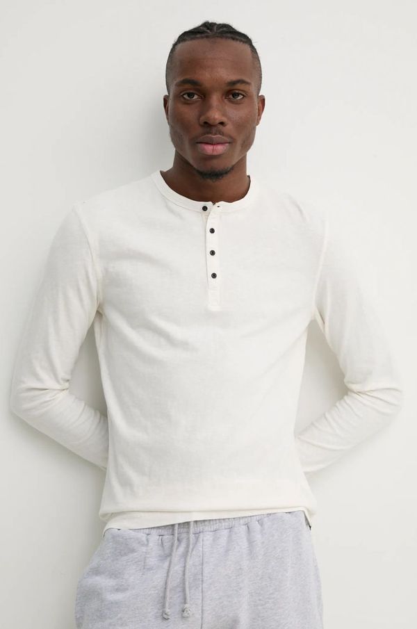 Superdry Pamučna majica dugih rukava Superdry boja: bež, bez uzorka, M6010843A-1TC