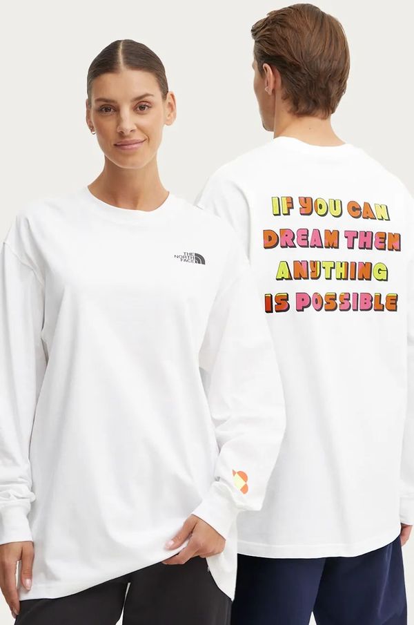 The North Face Pamučna majica dugih rukava The North Face TNF x Yinka Ilori boja: bijela, s tiskom, NF0A89CAFN41