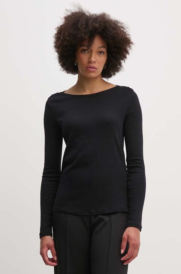 United Colors of Benetton Pamučna majica dugih rukava United Colors of Benetton boja: crna, 3GA2D1082
