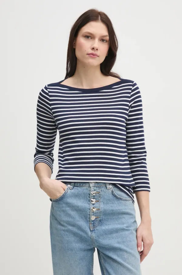 United Colors of Benetton Pamučna majica dugih rukava United Colors of Benetton boja: tamno plava, 30YSD109W