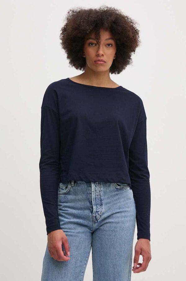 United Colors of Benetton Pamučna majica dugih rukava United Colors of Benetton boja: tamno plava, 31VKD104I