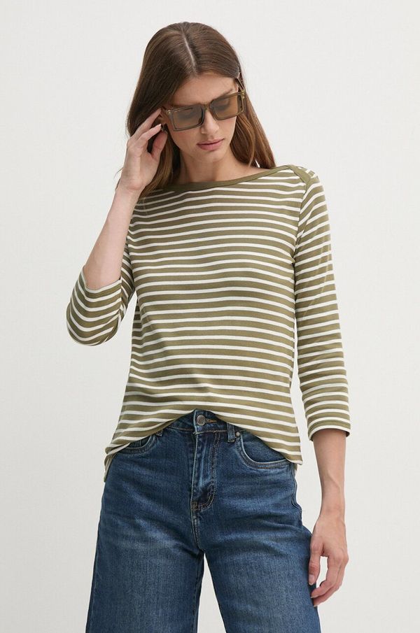 United Colors of Benetton Pamučna majica dugih rukava United Colors of Benetton boja: zelena, 30YSE16A1