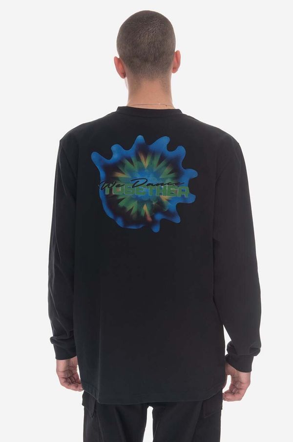 Wood Wood Pamučna majica dugih rukava Wood Wood Herc Placement Long Sleeve BLACK boja: crna, s tiskom, 12315403.2106-BLACK