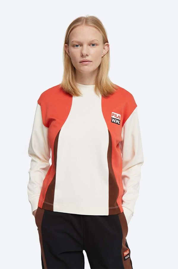 Wood Wood Pamučna majica dugih rukava Wood Wood X Fila boja: bijela, 688377.B029-WHITE