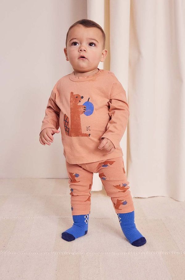 Bobo Choses Pamučna majica dugih rukava za bebe Bobo Choses Hungry Squirrel boja: narančasta, s tiskom, 224AB017