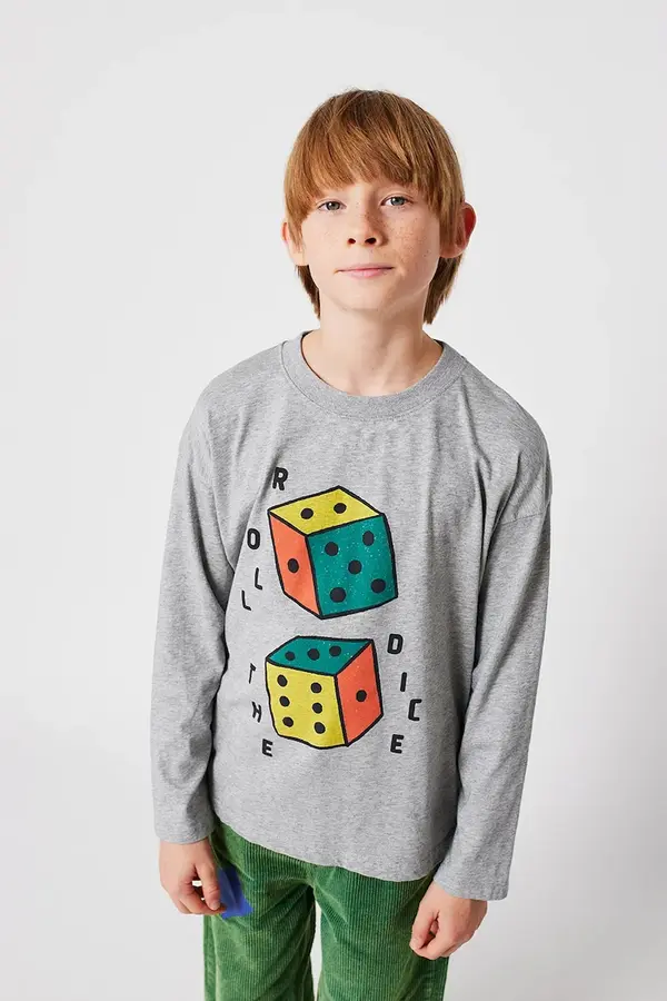 Bobo Choses Pamučna majica dugih rukava za bebe Bobo Choses Roll the Dice