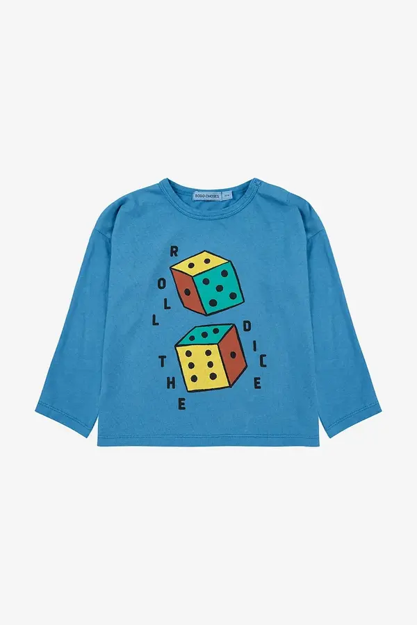 Bobo Choses Pamučna majica dugih rukava za bebe Bobo Choses Roll The Dice