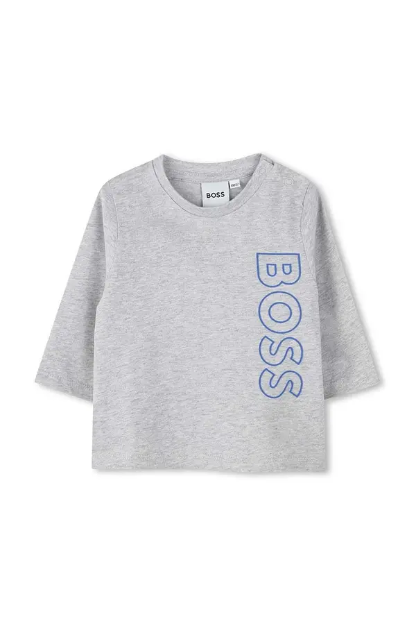 BOSS Pamučna majica dugih rukava za bebe BOSS