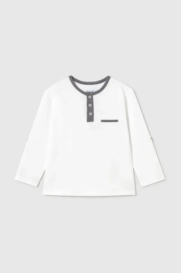 Mayoral Pamučna majica dugih rukava za bebe Mayoral boja: siva, bez uzorka, 1067