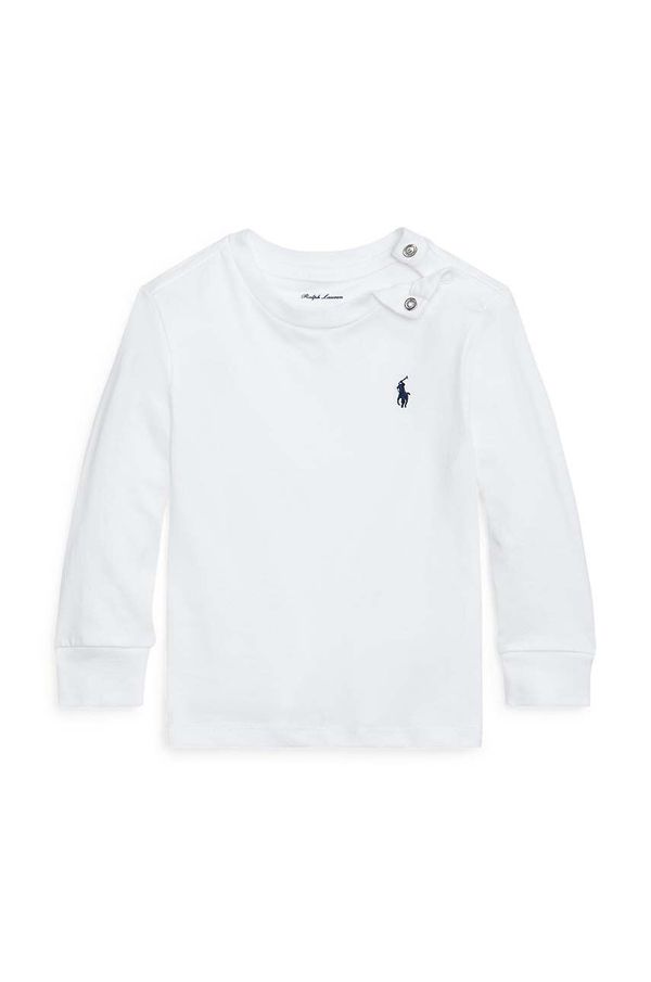 Polo Ralph Lauren Pamučna majica dugih rukava za bebe Polo Ralph Lauren boja: bijela, bez uzorka, 320843804004