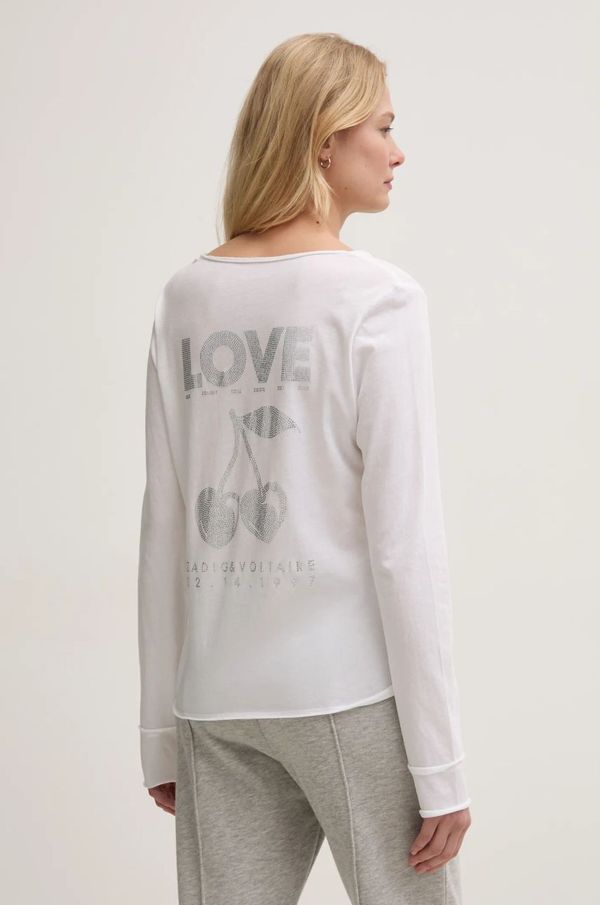 Zadig&Voltaire Pamučna majica dugih rukava ZADIG&VOLTAIRE boja: bijela, JWTN02607
