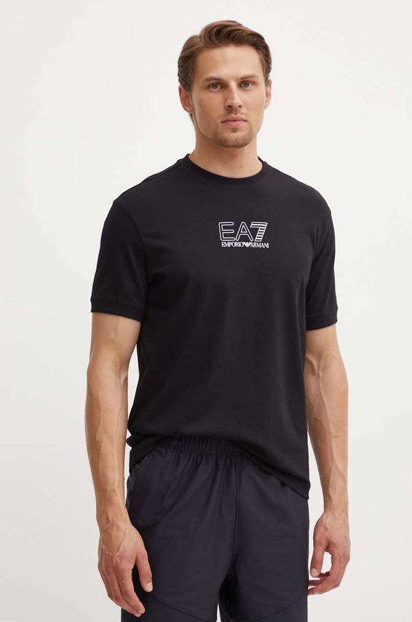 EA7 Emporio Armani Pamučna majica EA7 Emporio Armani boja: crna, s tiskom, PJORZ.6DUT12