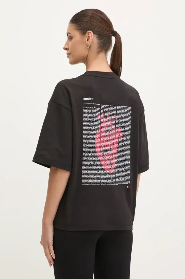 EA7 Emporio Armani Pamučna majica EA7 Emporio Armani za žene, boja: crna, AF13243.7X000036