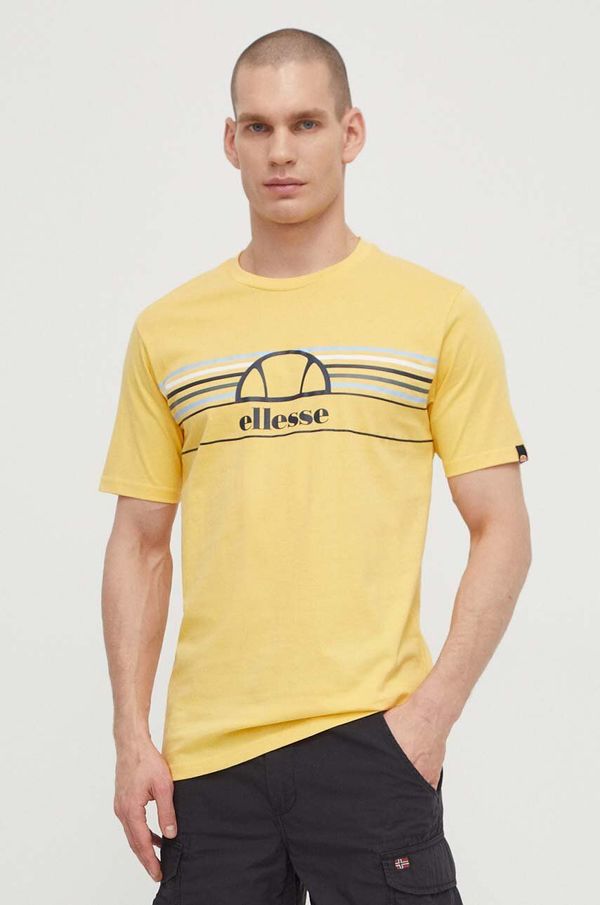 Ellesse Pamučna majica Ellesse Lentamente T-Shirt za muškarce, boja: žuta, s tiskom, SHV11918