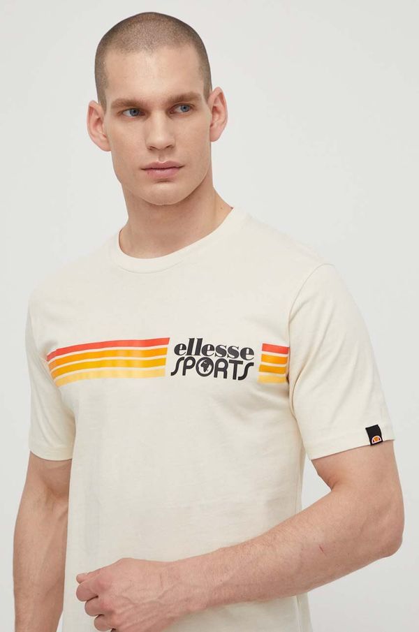Ellesse Pamučna majica Ellesse Sorranta T-Shirt za muškarce, boja: bež, s aplikacijom, SHV20128