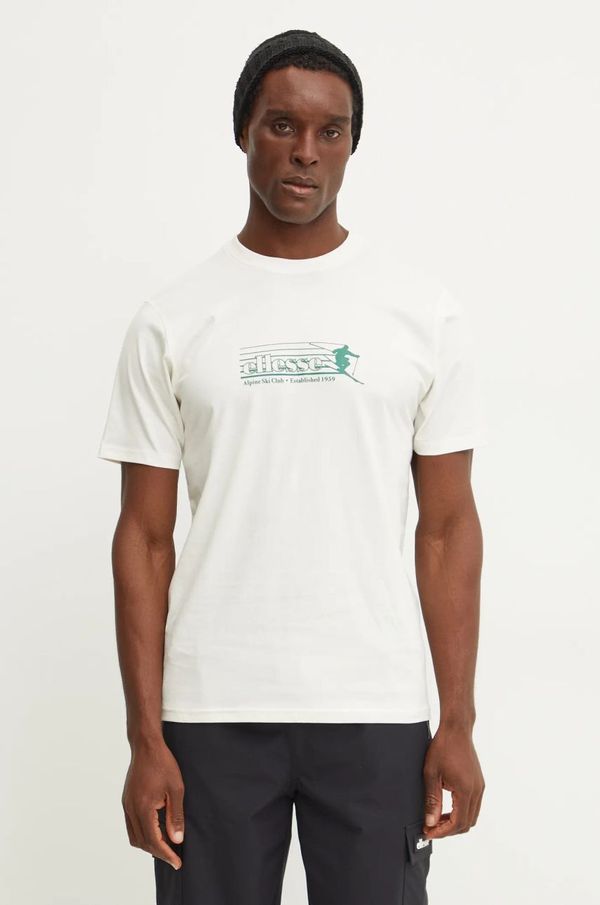 Ellesse Pamučna majica Ellesse WINTEROS za muškarce, boja: bež, s tiskom, SHX20962