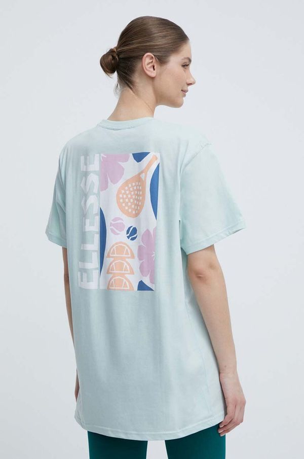 Ellesse Pamučna majica Ellesse za žene, boja: tirkizna