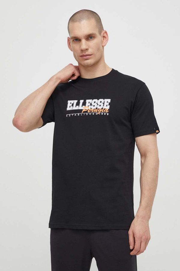 Ellesse Pamučna majica Ellesse Zagda T-Shirt za muškarce, boja: crna, s tiskom, SHV20122