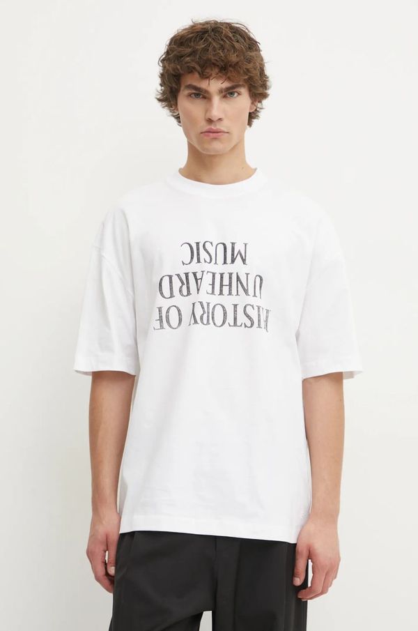 Études Studio Pamučna majica Études Studio za muškarce, boja: bijela, s tiskom, H24MCTSH141