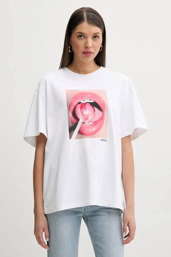 Fiorucci Pamučna majica Fiorucci Lollipop Mouth Print Boxy T-Shirt
