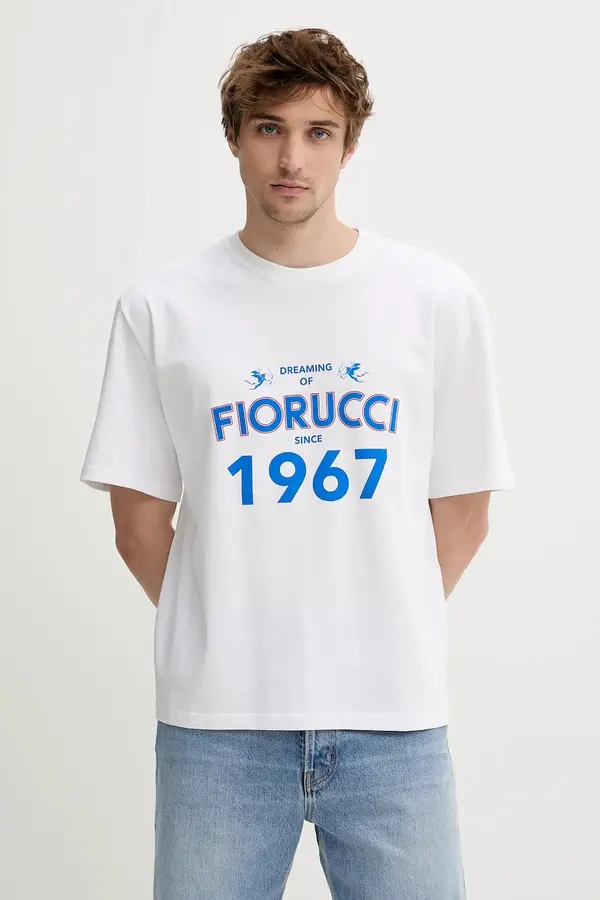 Fiorucci Pamučna majica Fiorucci White Dreaming 1967 Print Boxy Fit T-Shirt