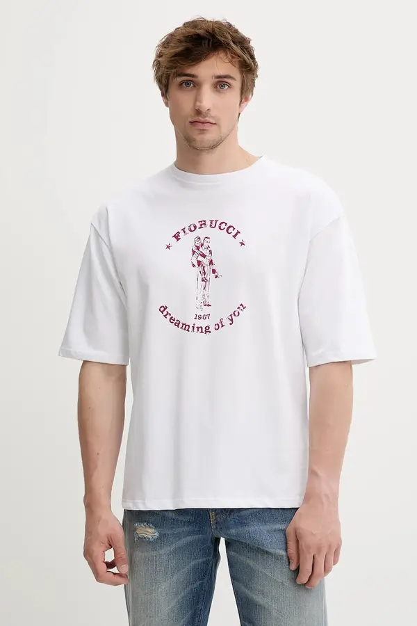 Fiorucci Pamučna majica Fiorucci White Dreaming of You Print Relaxed Fit T-Shirt
