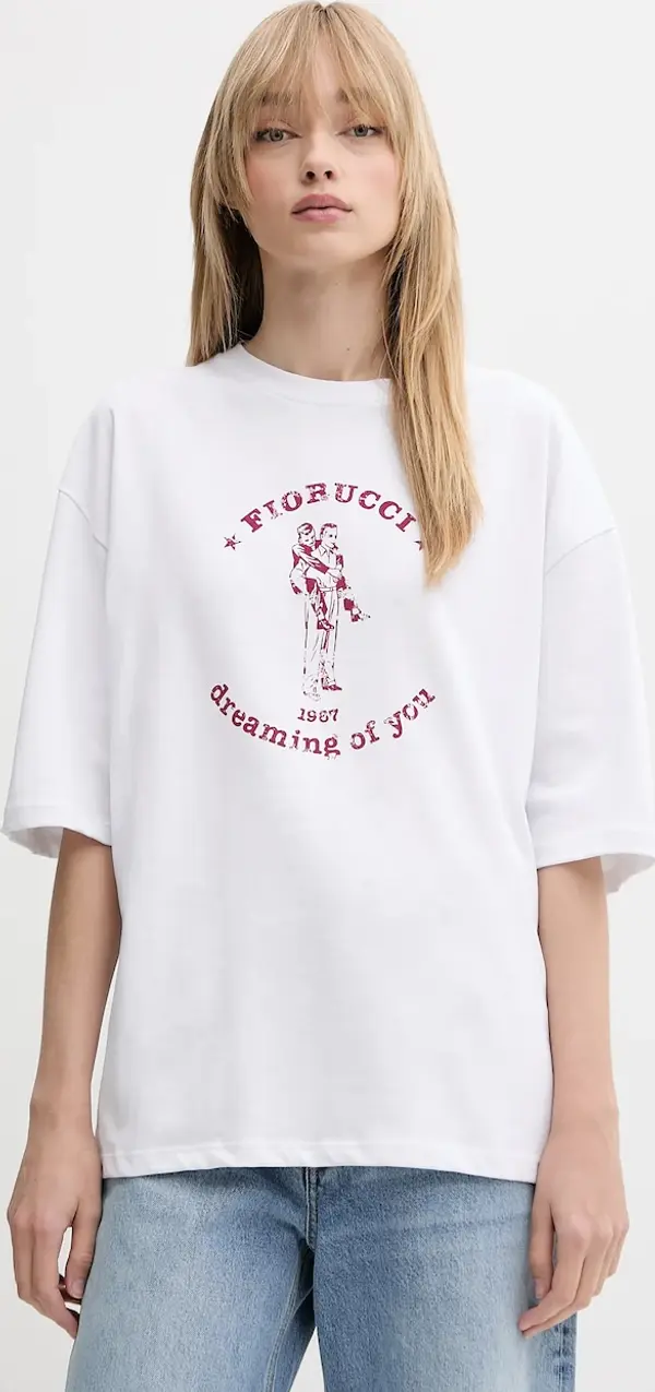 Fiorucci Pamučna majica Fiorucci White Dreaming of You Print Relaxed Fit T-Shirt