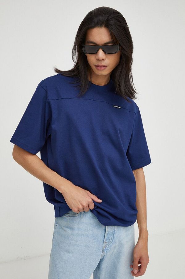 G-Star Raw Pamučna majica G-Star Raw boja: tamno plava, bez uzorka