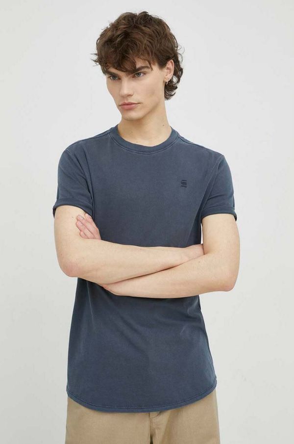 G-Star Raw Pamučna majica G-Star Raw boja: tamno plava, jednobojni model