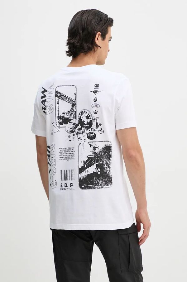 G-Star Raw Pamučna majica G-Star Raw za muškarce, boja: bijela, s tiskom, D25088-336