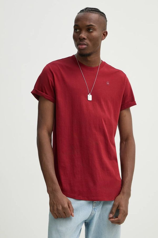 G-Star Raw Pamučna majica G-Star Raw za muškarce, boja: bordo, bez uzorka, D16396-B353