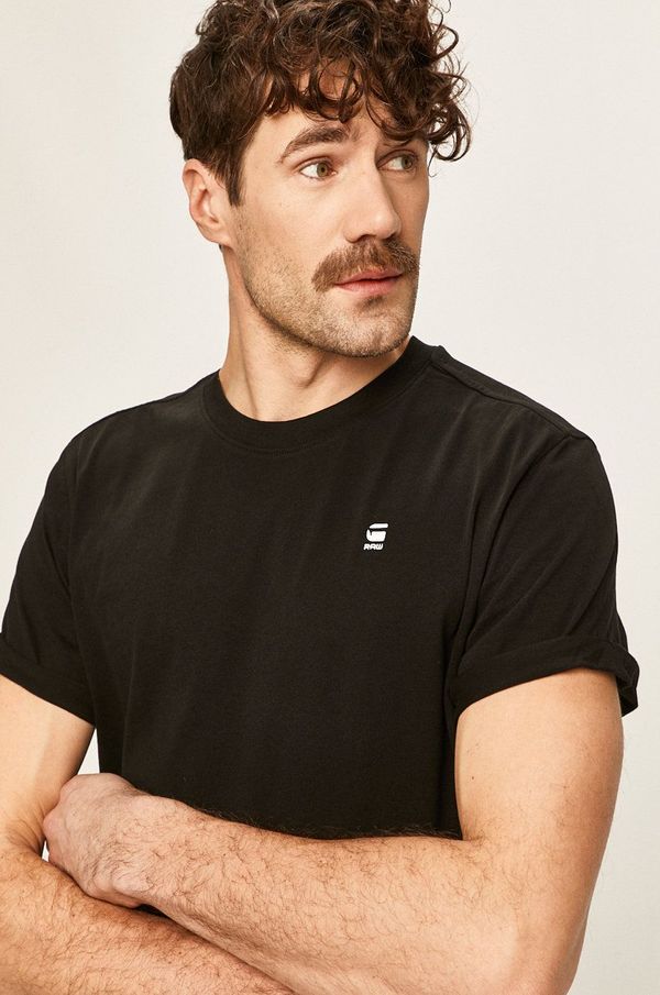 G-Star Raw Pamučna majica G-Star Raw za muškarce, boja: crna, bez uzorka