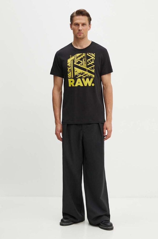 G-Star Raw Pamučna majica G-Star Raw za muškarce, boja: crna, s tiskom, D24685-C506
