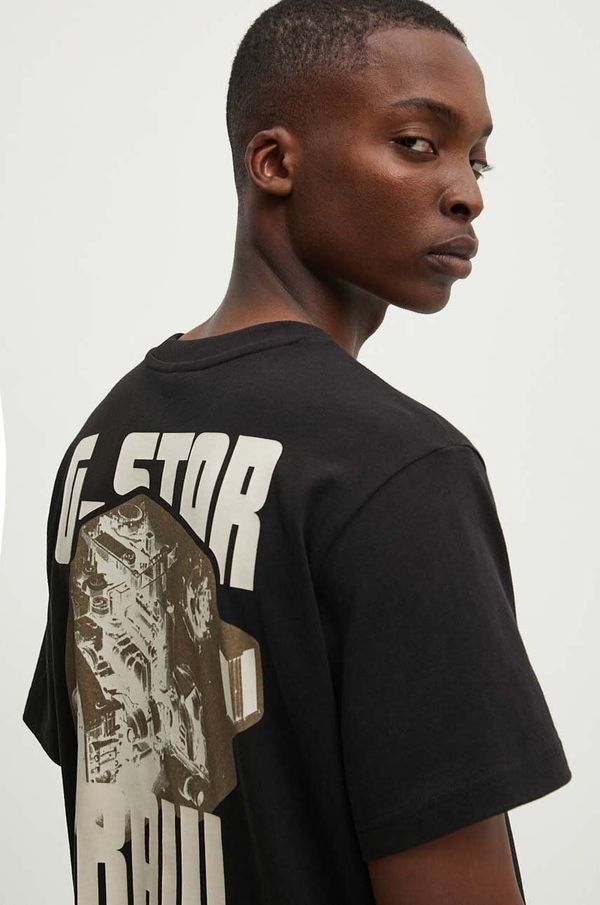 G-Star Raw Pamučna majica G-Star Raw za muškarce, boja: crna, s tiskom, D24690-C336