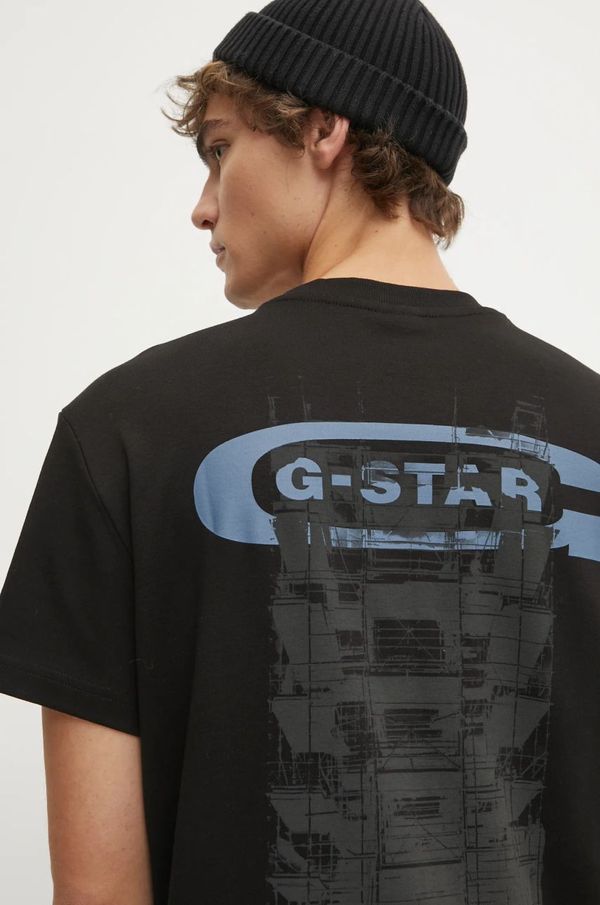 G-Star Raw Pamučna majica G-Star Raw za muškarce, boja: crna, s tiskom, D25141-C812