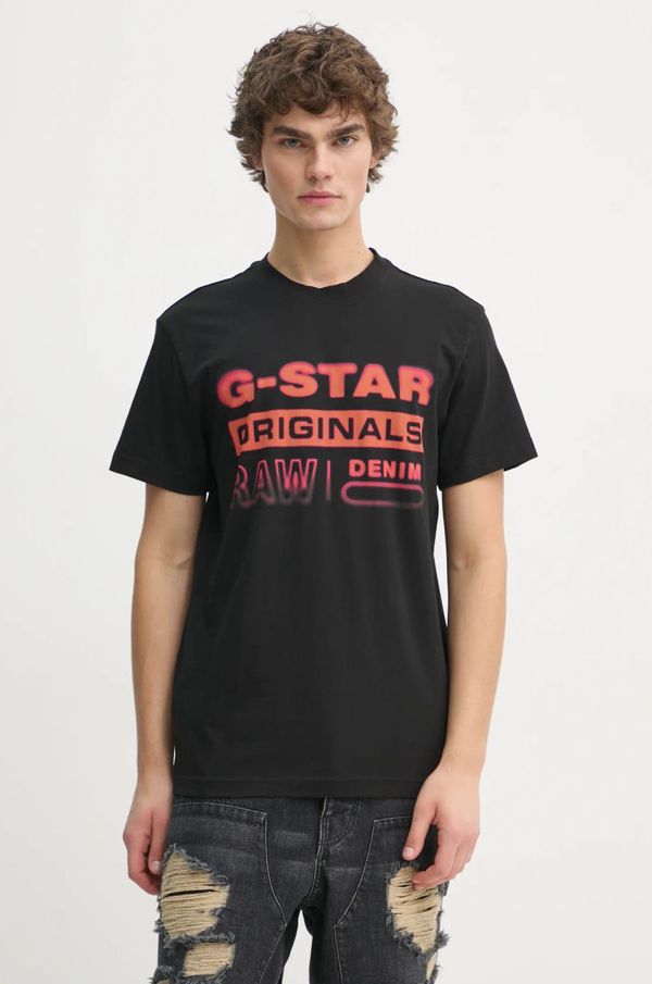 G-Star Raw Pamučna majica G-Star Raw za muškarce, boja: crna, s tiskom, D25149-336