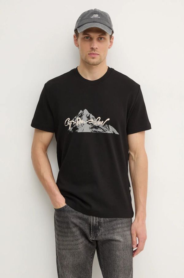 G-Star Raw Pamučna majica G-Star Raw za muškarce, boja: crna, s tiskom, D25158-C812